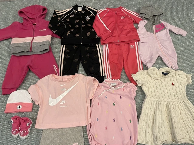 Baby Girls newborn to 9-12 months designer clothes bundle adidas nike and more