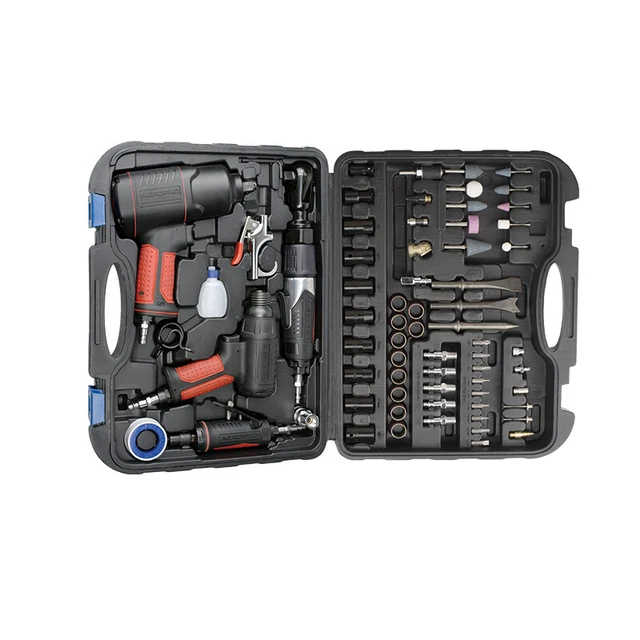 71PCS Air Impact Wrench Die Grinder Ratchet Air Twin Hammer Pneumatic Tool Kit
