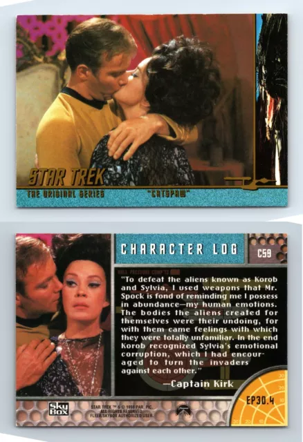 Captain Kirk #C59 Star Trek Original Series 2 Character Logs 1998 Trading Card