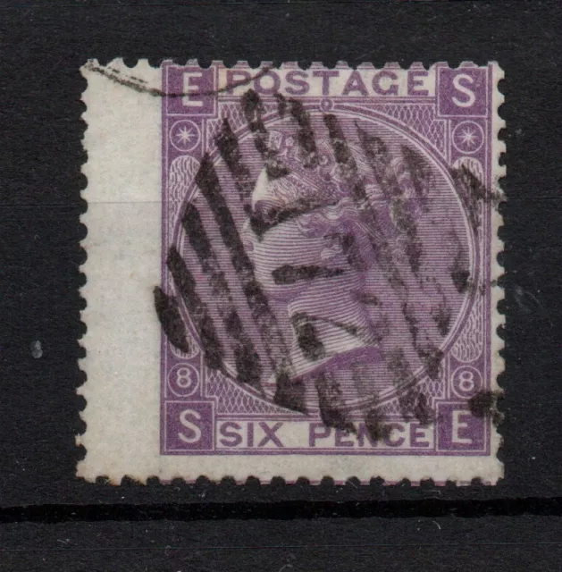 GB QV 6d mauve SG109 Plate 8 good used Londonderry Ireland WS32937