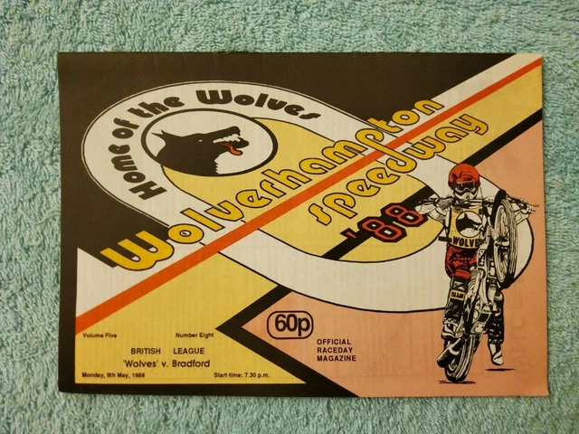 WOLVERHAMPTON SPEEDWAY 1988 ORIGINAL PROGRAMME v BRADFORD. 9th MAY.