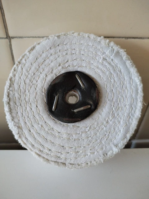 4 Inch Bolpol White Stitched Cotton Buffing Wheel Polishing Mop 3 Section C100/3