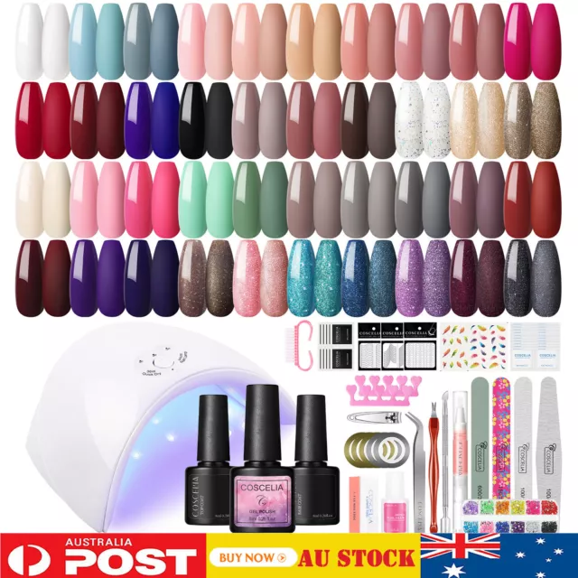 COSCELIA Gel Nail Polish UV Nail Lamp Kit Gel Nail Starter Kit Glitter Manicure