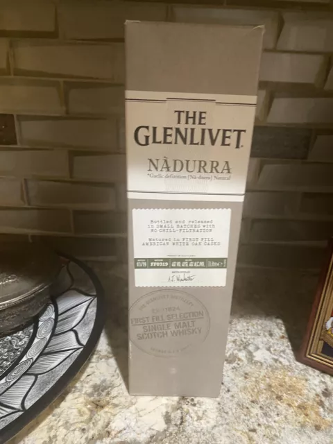 Glenlivet Nadurra whiskey - card box + empty bottle + bottle tissue wrap paper 3