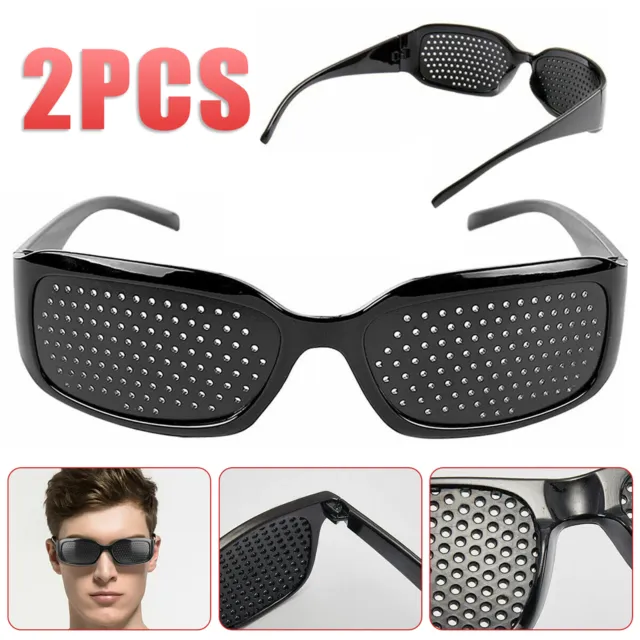 2 Pair Pinhole Glasses Eyes Correction Exercise Eyesight Vision Care Anti-Myopia