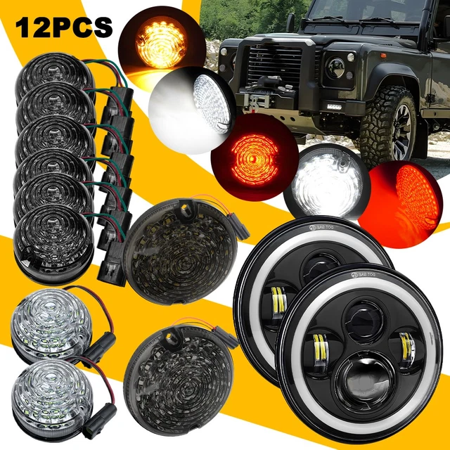 8-Piece Bowers Stone Guard Set For Land Rover Defender – Front & Rear Lamp Grilles (Black)