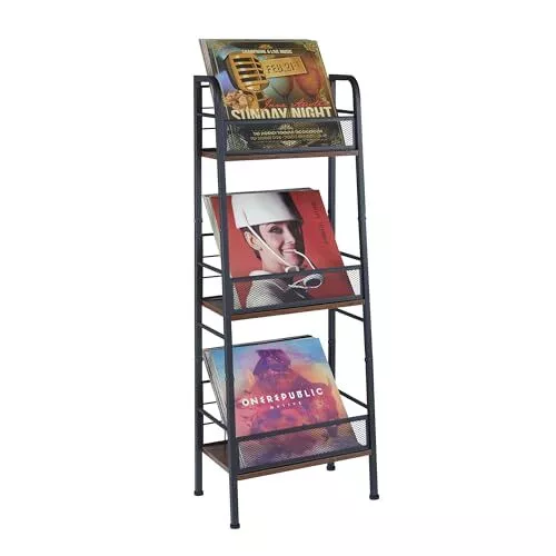Vinyl Record Storage Holder 3-Tier Large Capacity LP Records Rack Store about 60