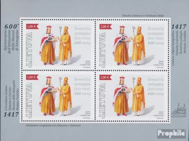 Lituania 1242Klb Sheetlet (completa edición) nuevo con goma original 2017 Dióces