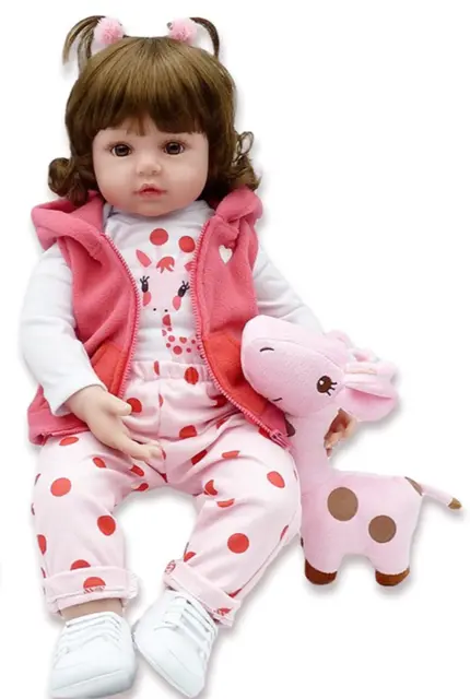 48cm / 60cm Reborn Doll Toy Soft Silicone Cloth Body Newborn Toddler Realistic