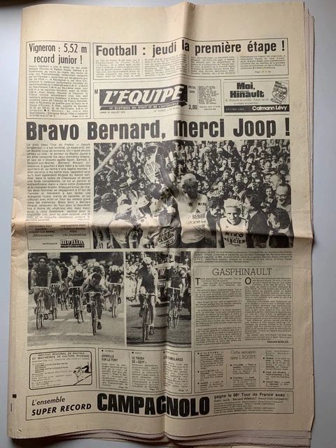 L'Equipe Du 5 Mars 1980 – Hinault Et La Coupe Européenne – Édition Originale
