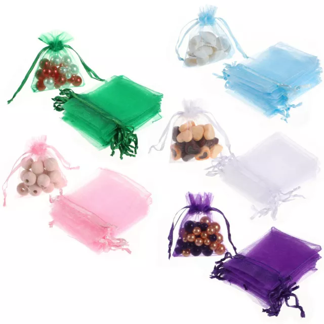 50pcs Organza Gift Bags Luxury Jewellery Pouch XMAS Wedding Party Candy Favour