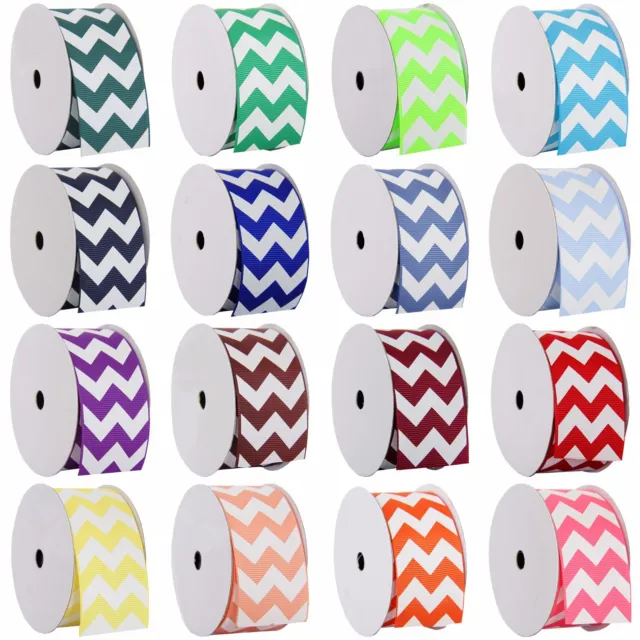 Chevron Grosgrain Ribbon 3/8",7/8",1 1/2",2 1/4" widths 5 &10 yd rolls 19 colors