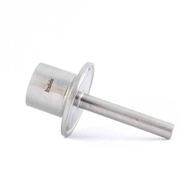Edelstahl Tauchhülse 304 – Tri-Clamp 50,5 Mm Für Thermoelement – 500 Mm Eintauchtiefe, Für Hausbrauerei & Kessel – Lebensmittelecht & Einfach Anzupassen