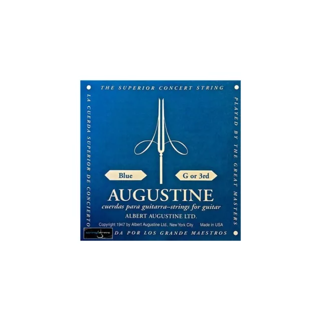 Augustine Blue Clear Nylon Normal Tension Classical Guitar String G or 3rd