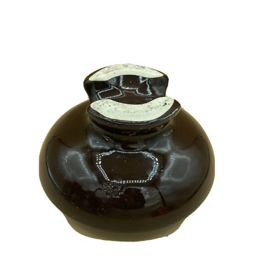 Locke Brown Ceramic Porcelain High Voltage Insulator 7" Diameter Vintage 2 Tier