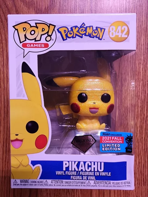 Funko Pop Pokemon DIAMOND PIKACHU #842 - 2021 NYCC Fall Convention Exclusive NEW