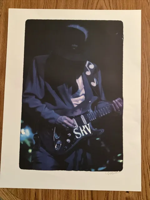 Stevie Ray Vaughan signed 1987 concert photo print by W.A. Williams 25” by 19”