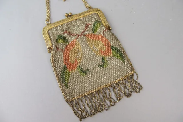 antiker Perlenbeutel Perlentasche , um 1900 - Biedermeier Trachtentasche