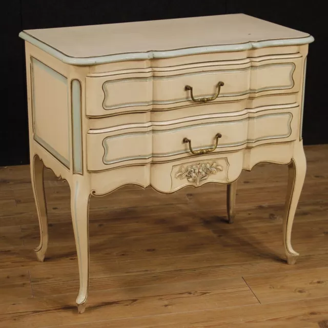 Dresser French Antique Style Furniture 2 Drawers Wood Lacquered Painting Dresser