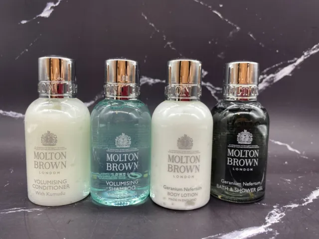 Set/4 Molton Brown Shampoo /Conditioner /Shower  Gel & Body Lotion - 1.7 oz x 4