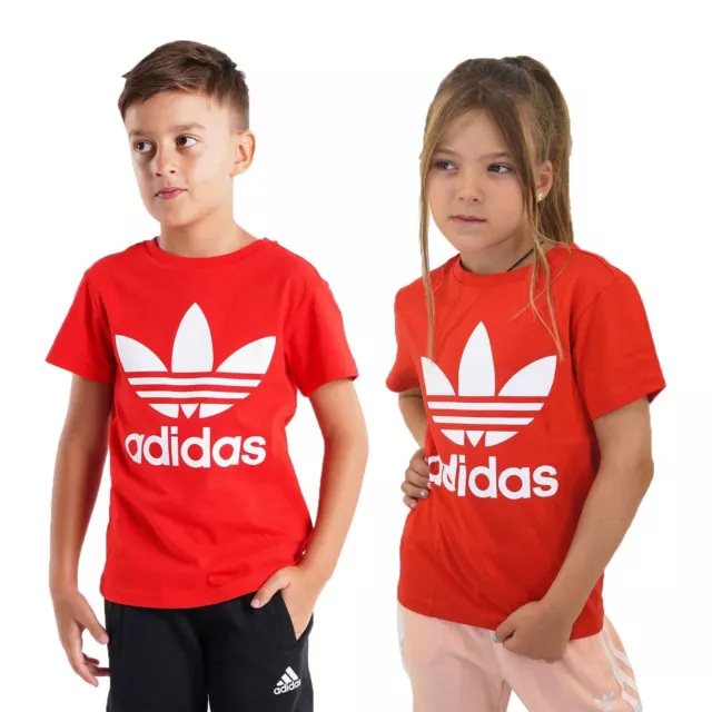 Adidas Originals Trefoil tee Unisex Camiseta de Niño Ocio & Soort Escuela Rojo