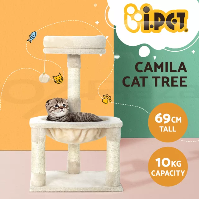 i.Pet Cat Tree Scratching Post Tower Scratcher 69cm Wood Condo Toys House Bed