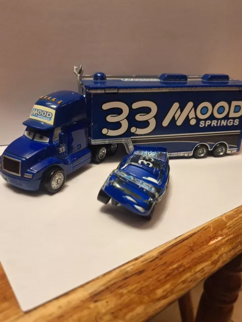 Disney Pixar Cars Race Damaged Mood Springs Final Lap Car And Hauler Super Rare