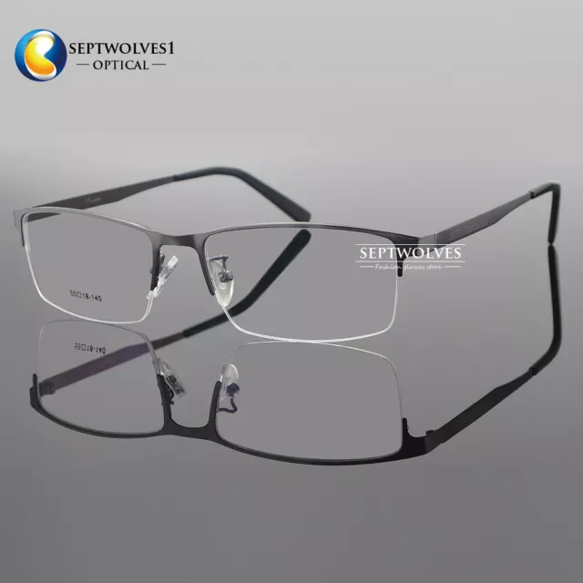 Herren Titan Metall halb randlose Brille Rahmen Brille Rahmen Rx fähig