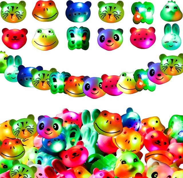 100 Pack Light up Ring St Patrick'S Day Flashing Party Favor LED Jelly Ring Glow