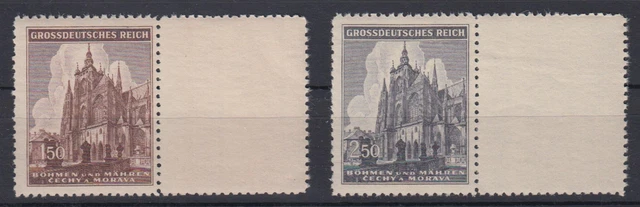 Böhmen + Mähren 140-141 Leerfeld rechts St. Veits Dom Prag 150 H + 250 H **