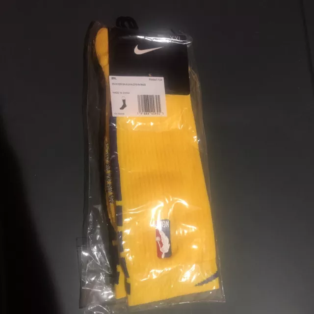 Nike NBA Authentics Socks Power Grip L Yellow Player Team Issued