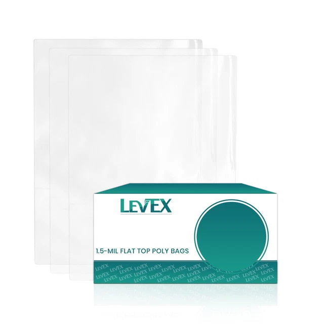 200 Clear Poly Bags – 9x12 – 1 Mil – Lay Flat Open Top – ULINE S-3202 – Made In Taiwan