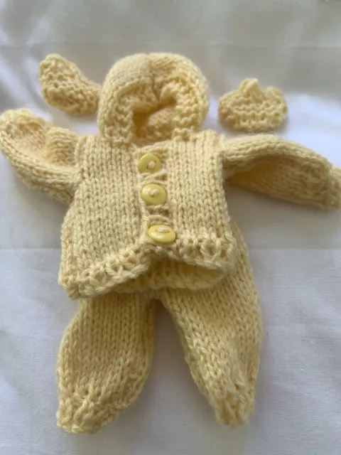 Hand Knitted 4/5" Ooak Sculpt Baby Doll Set. 2