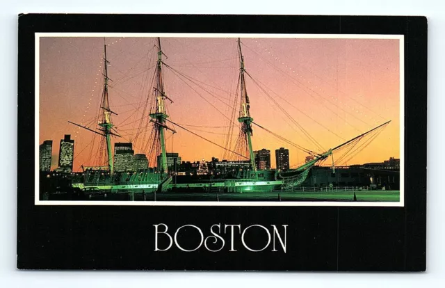 Postcard USS Constitution Old Ironsides Ship Charleston Navy Yard Boston, MA