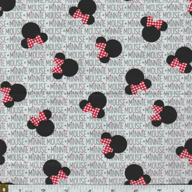Disney Minnie Mouse Heads with Bows 100% Cotton Fabric By the Yard