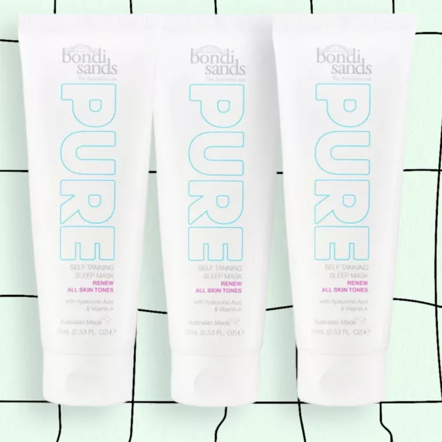 Bondi Sands Pure Self Tanning Sleep Mask Renew All Skin Tones 75ml X 3