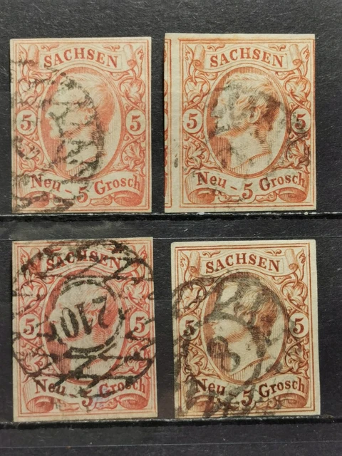 Sachsen Mi-Nr. 15 Gestempelt  Vier Farben Guten Erhaltung Selten
