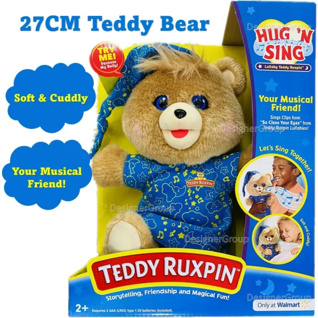 27CM Soft & Cuddly Musical Teddy Bear Hug 'N Sing Lullaby Teddy Ruxpin