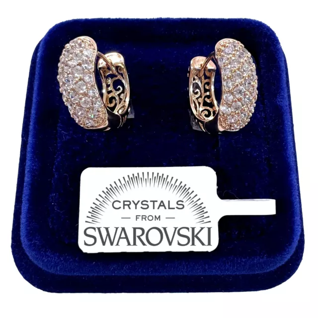 Boucles Cercles 18/7 MM Pl. or Jaune 18K Avec Cristaux de Swarovski Femme 4/04