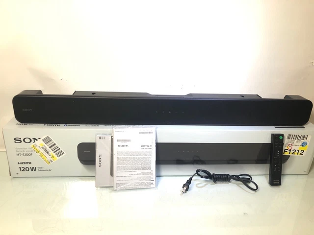 Sony 120W 2-Ch Bluetooth Stereo Soundbar With Usb Hdmi Optical Input- Ht-S100F