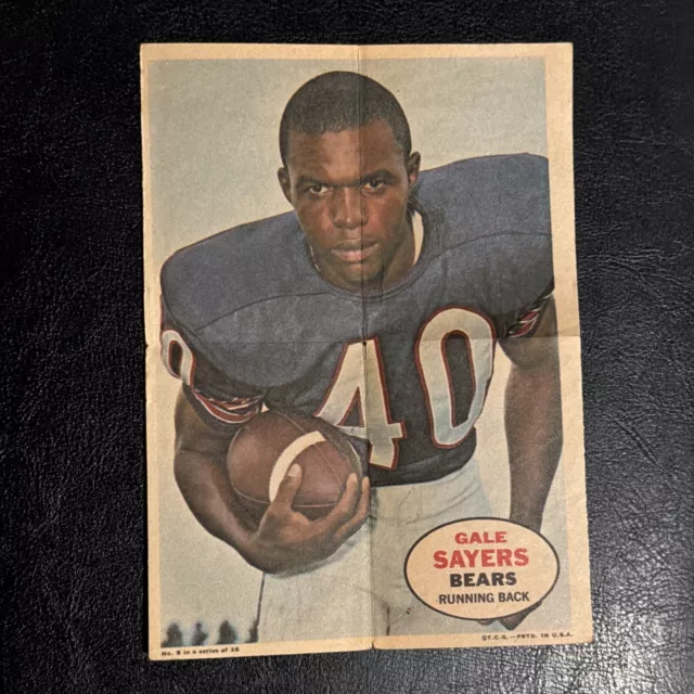 1968 Topps Poster Inserts Gale Sayers HOF Chicago Bears #8/16 Running Back