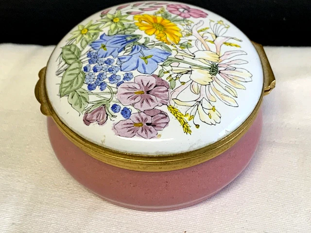 Crummles & Co. England Pink Rose Round Trinket Box 2.25"X 1.25" Enamel floral Crummles & Co. England Pink Rose Round Trinket Box 2.25"X 1.25" Enamel floral