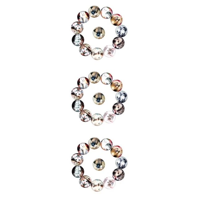 3x Dome Cabochons Glas Mosaik Perle Flatback Dome Cabochons Cabochons Edelstein