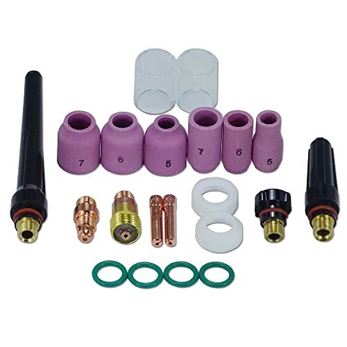 RIVERWELD 21pcs TIG Stubby Gas Lens & Collets body 17GL020 17CB20 1/16" & 1.6...