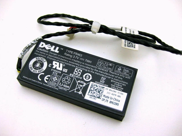 Véritable DELL FR463 Batterie 0NU209 NU209 3.7V +Câble pour H700 Perc 5i 6i L
