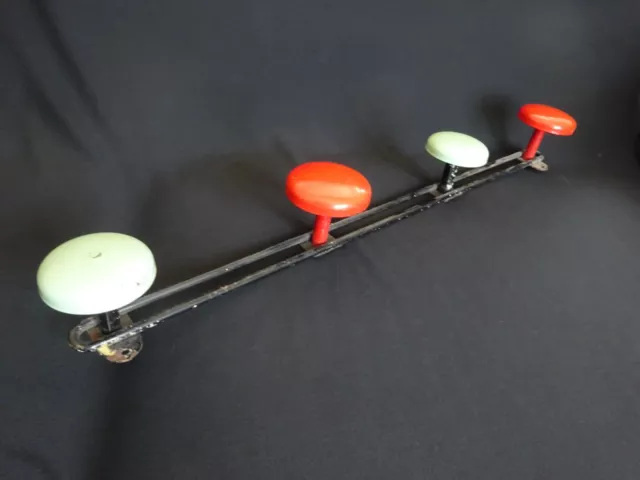 Retro Hat Coat Rack Chrome Black French Hooks Mid Century Metal Midcentury
