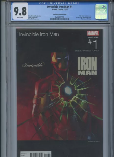 Invincible Iron Man #1 2015 CGC 9.8 (Stelfreeze Variant Hip Hop Cover)~