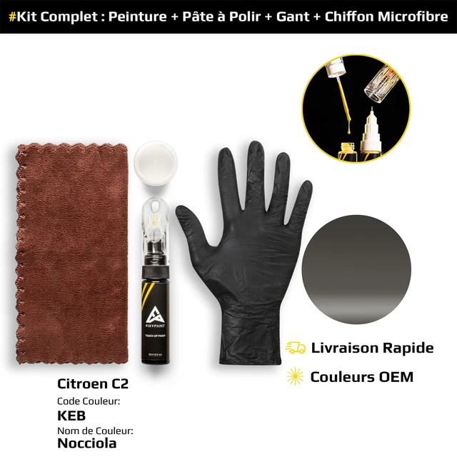 TRISTARcolor Peinture Voiture Crayon De Retouche Peinture Pour Citroen EKV Rouge Opera Peinture De Base Vernis Clair 50 Ml Chacun