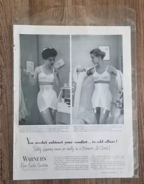 1959 WARNERS PRINT AD Social Whirl Bra Girdle Front & Rear Great