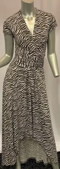 Michael Kors Faux Wrap High Low Animal Giraffe Print Dress Sz 4